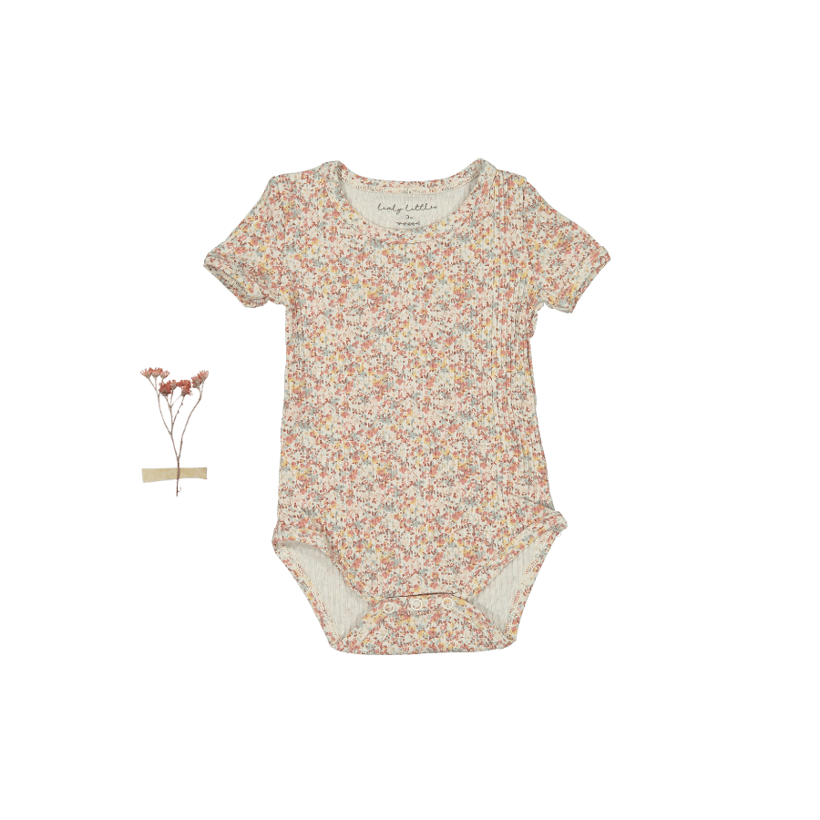 Lovely Littles baby onesie with mist floral print.