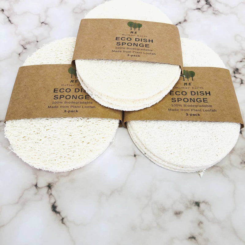 Organic solid dish soap with saponified coconut and castor oils, eco-friendly and palm oil-free, on marble surface.