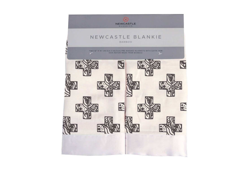 Nordic Cross design Newcastle Blankie made from 100% natural bamboo muslin, 16" x 16", security blanket by Newcastle Classics.
