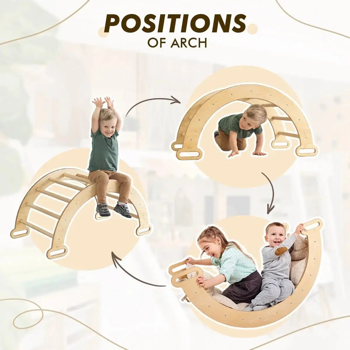 6in1 Montessori Climbing Set Triangle Ladder Arch Rocker Slide Ramp Net Cushion Art Addition Goodevas Everetts Place: Online Boutique