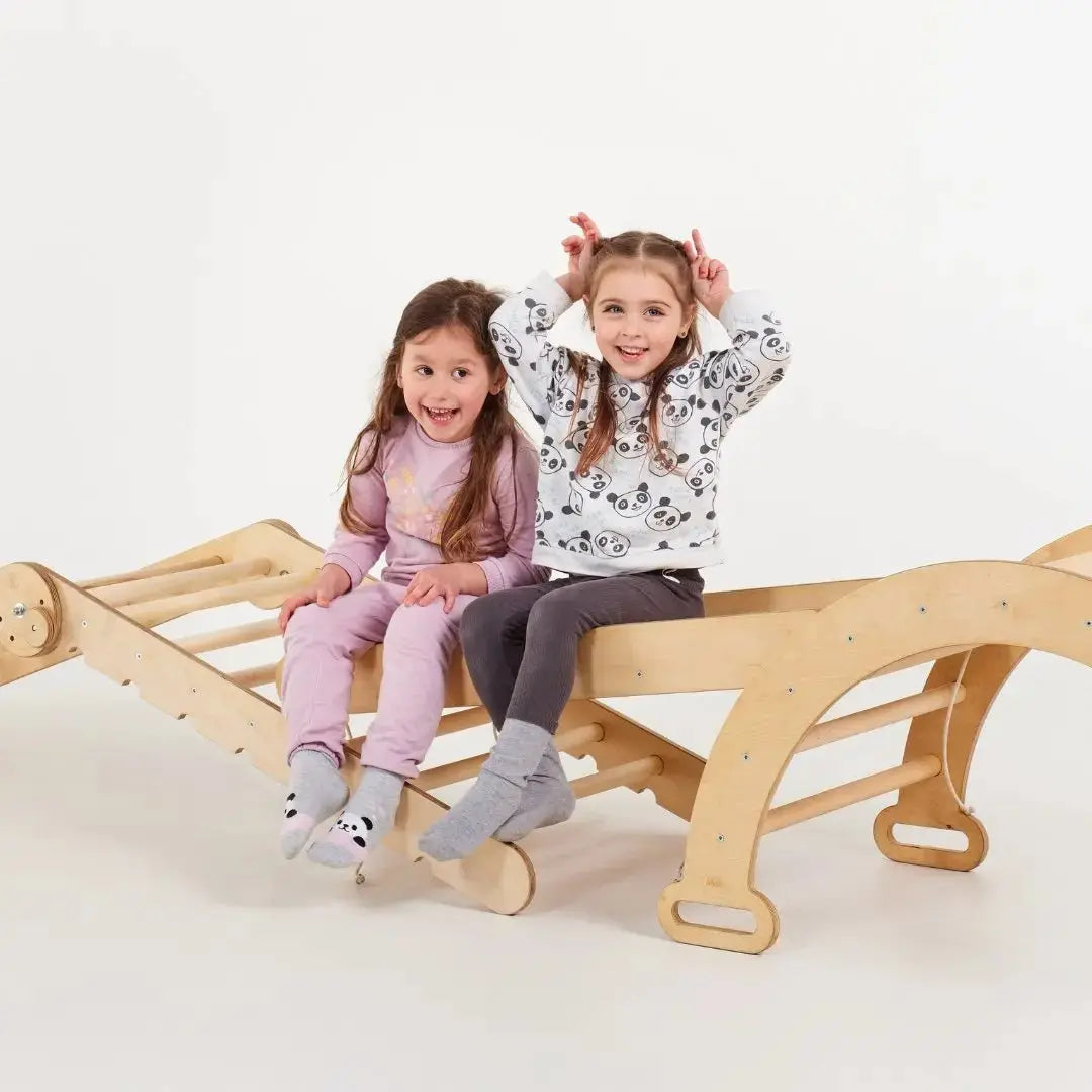 6in1 Montessori Climbing Set Triangle Ladder Arch Rocker Slide Ramp Net Cushion Art Addition Goodevas Everetts Place: Online Boutique