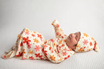 Three Little Tots 70s Groovy Flower Knotted Newborn Gown - 
