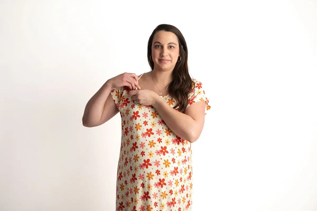 Three Little Tots 70s Groovy Mommy Labor and Delivery Nursing Hospital Gown - 