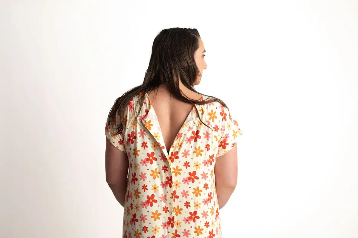 Three Little Tots 70s Groovy Mommy Labor and Delivery Nursing Hospital Gown - 