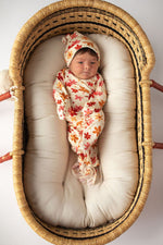 Three Little Tots 70s Groovy Flower Knotted Newborn Gown - 