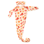 Three Little Tots 70s Groovy Flower Knotted Newborn Gown - 