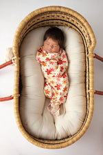 Three Little Tots 70s Groovy Flower Knotted Newborn Gown - 