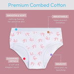 Feathers Leafy Print Snug Tagless Cotton Underwear – Girls Underwear Briefs Super Soft Panties (5 Pack) by Feathers USA at Everetts Place