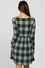 Forest Green Plaid Knit Maternity Dress by PinkBlush
