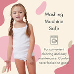 Feathers Girls Solid White Snug Fit Tagless Cami Vest - 100% Cotton Super Soft Undershirts (3/Pack) by Feathers USA at Everetts Place