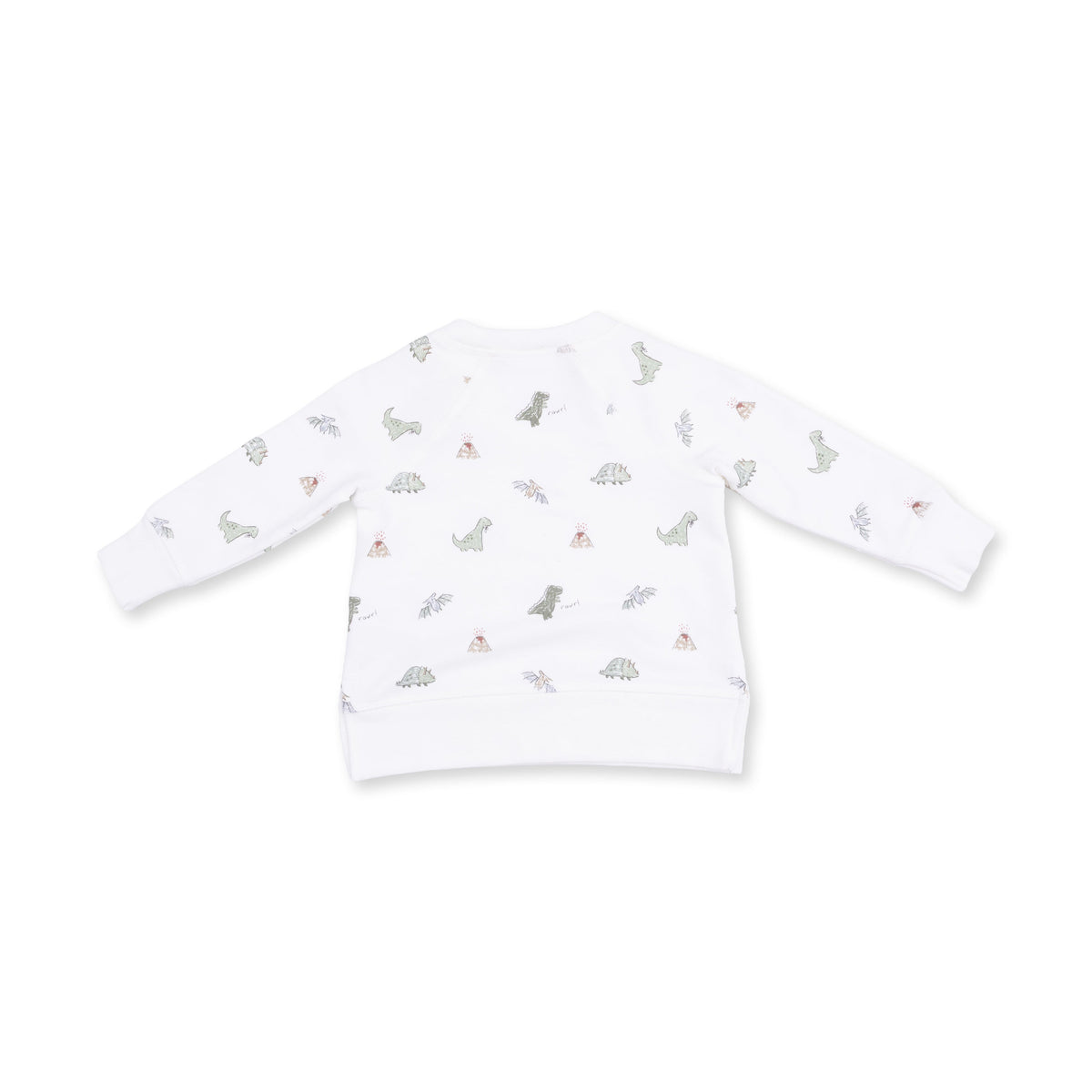 Playful Dinosaur Print Raglan Sweatshirt by Angel Dear (view 3 of 4)