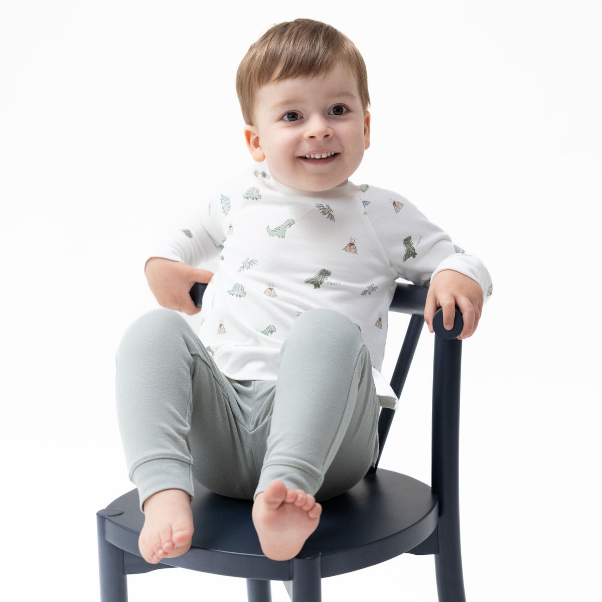 Playful Dinosaur Print Raglan Sweatshirt by Angel Dear