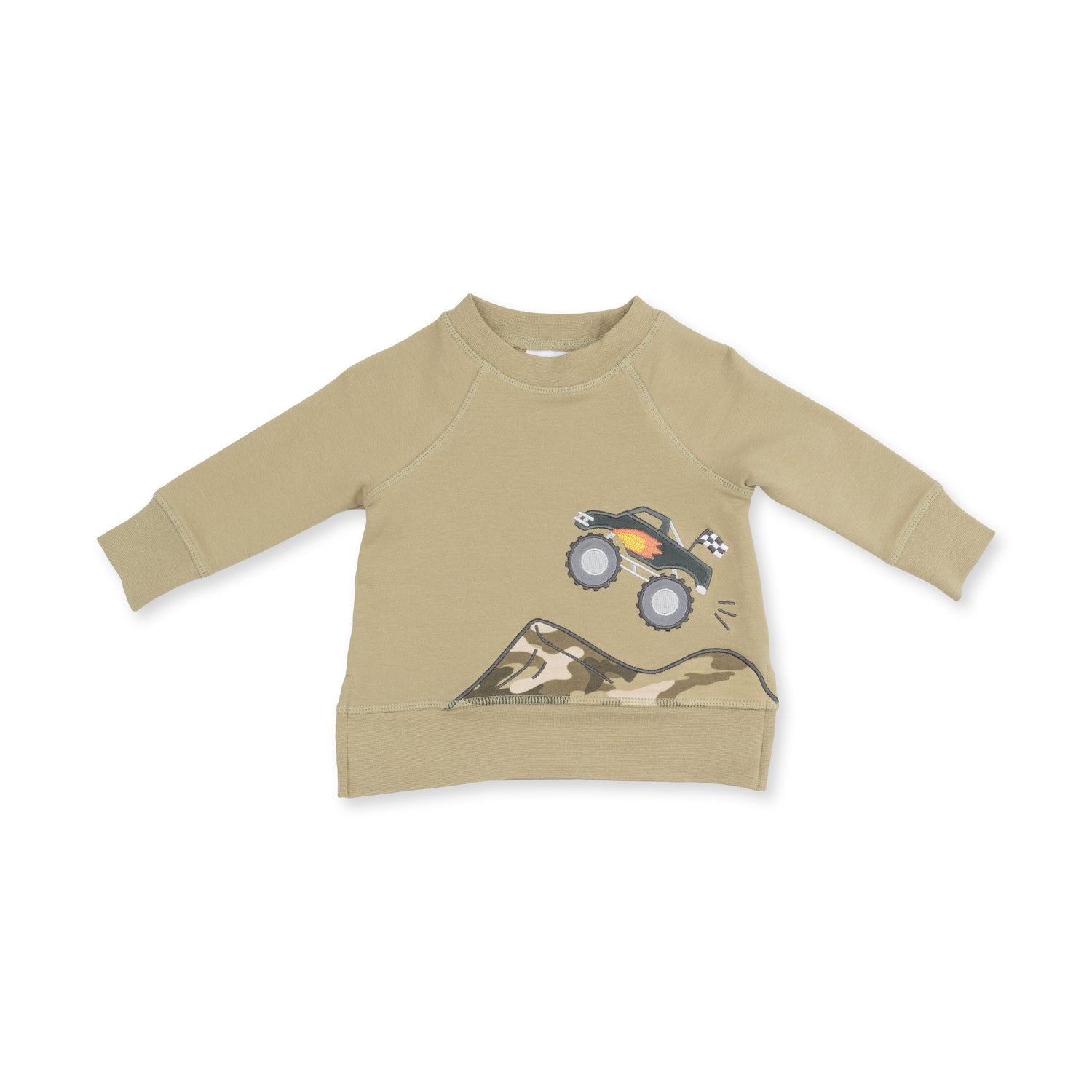 French Terry Drop Sleeve Sweatshirt - Camo