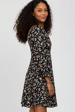 PinkBlush Elegant Floral Ruched Dress with Long Sleeves for Stylish Women - Apparel & Accessories > Clothing > Dresses Apparel & Accessories > Clothing > Dresses