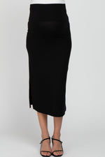 Stretchy Maternity Midi Skirt - Side Slit by PinkBlush