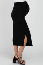 Stretchy Maternity Midi Skirt - Side Slit by PinkBlush