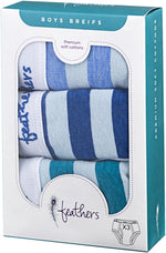 Feathers USA Tagless Snug Fit Multi Stripe Briefs For Boys 3 Pack by Feathers USA at Everetts Place