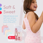Feathers Leafy Style Super Soft Girls Undershirts Tagless Camisoles – Cotton Cami Girls Tank Tops (5 Pack) by Feathers USA at Everetts Place