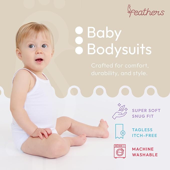 Feathers 4 Pack Baby Girls Tank Top Undershirts Super Soft Cotton For Toddlers by Feathers USA at Everetts Place