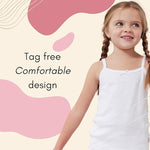 Feathers Girls Solid White Snug Fit Tagless Cami Vest - 100% Cotton Super Soft Undershirts (3/Pack) by Feathers USA at Everetts Place