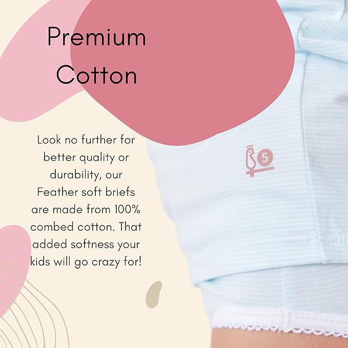 Feathers Girls and Toddler Underwear - Kids Underwear - Super Soft Cotton by Feathers USA at Everetts Place