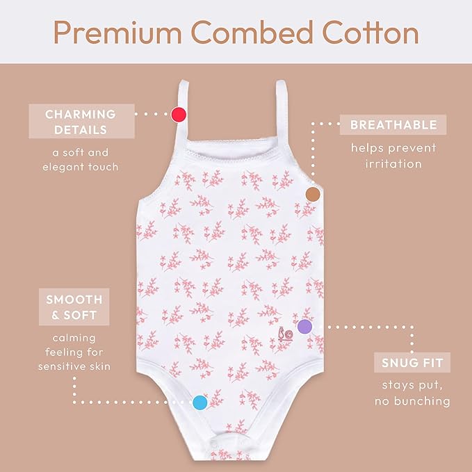 Feathers USA Tank Top Bodysuits Ultra Soft Cotton For Toddler Girls 2 Pack by Feathers USA at Everetts Place