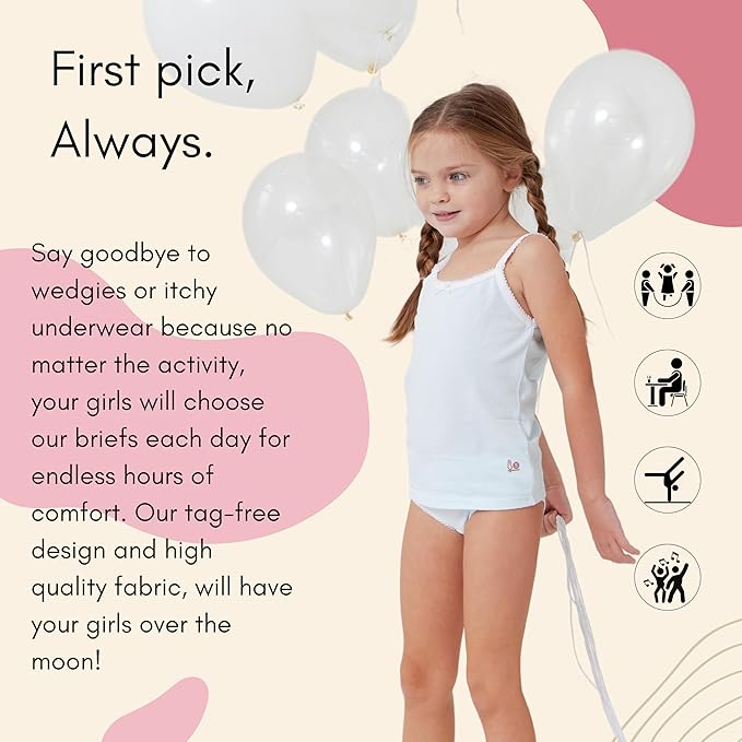 Feathers Girls and Toddler Underwear - Kids Underwear - Super Soft Cotton by Feathers USA at Everetts Place