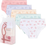 Feathers Leafy Print Snug Tagless Cotton Underwear – Girls Underwear Briefs Super Soft Panties (5 Pack) by Feathers USA at Everetts Place