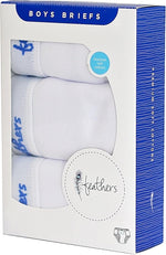 Feathers Boys Solid White Snug Fit Tagless Briefs Underwear - (3/Pack) by Feathers USA (view 4 of 7)
