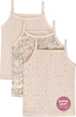 Feathers USA girls super soft cotton cami tank tops 3-pack.