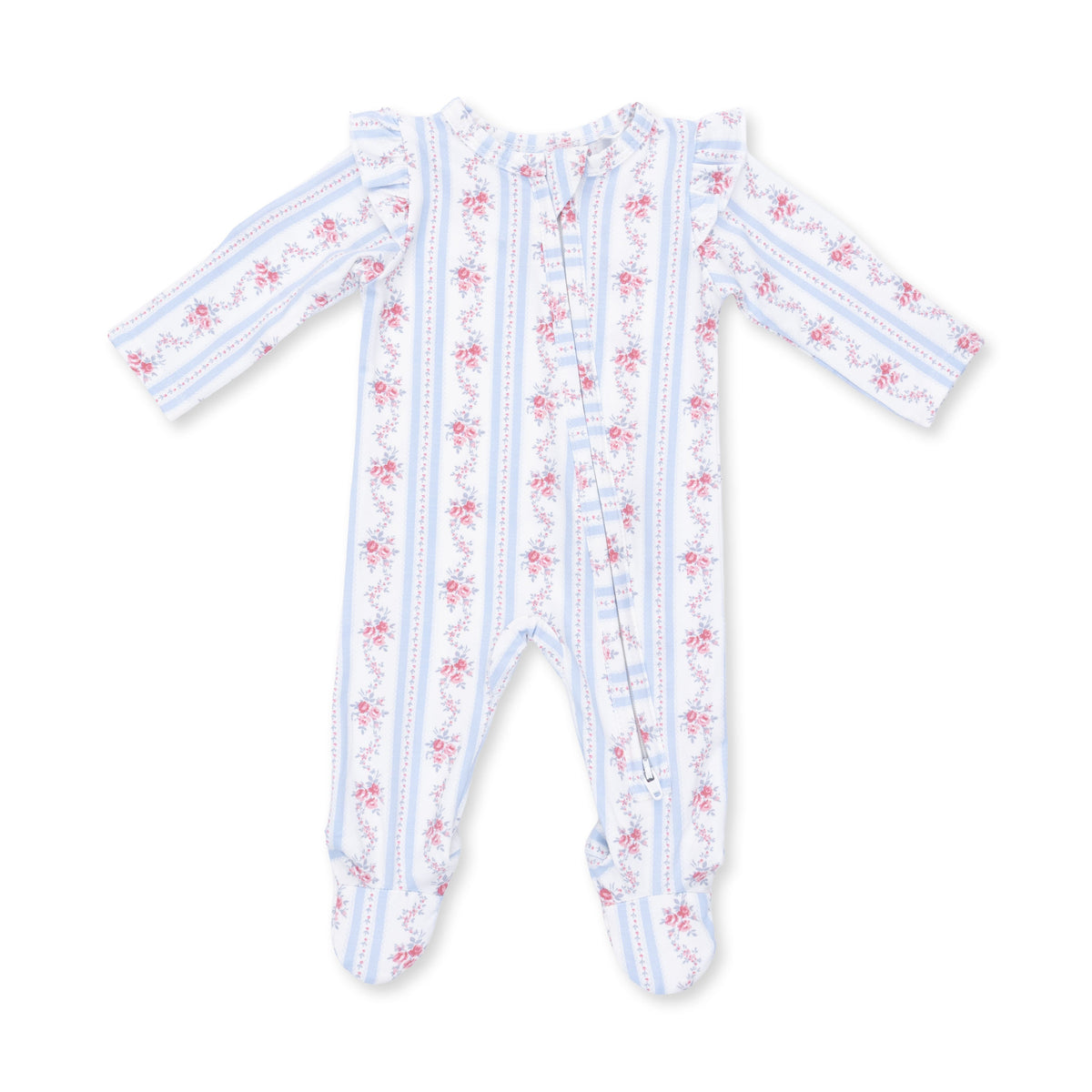 Viscose from Bamboo Ruffle Sleeve Zipper Footie - Anna by Angel Dear (view 2 of 5)