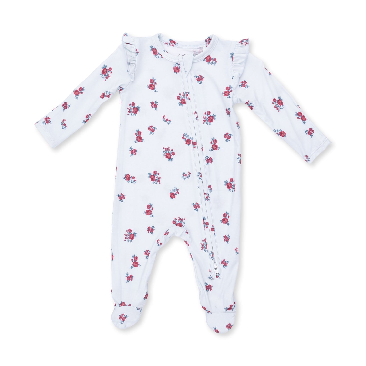 Alyssa Floral - 2 Way Ruffle Sleeve Zipper Footie