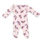 Nora Floral Velour - 2 Way Ruffle Sleeve Zipper Footie by Angel Dear