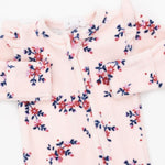 Nora Floral Velour - 2 Way Ruffle Sleeve Zipper Footie by Angel Dear