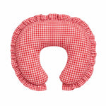 Red Gingham Ruffle Nursing Pillow Cover by Little Mae & Co