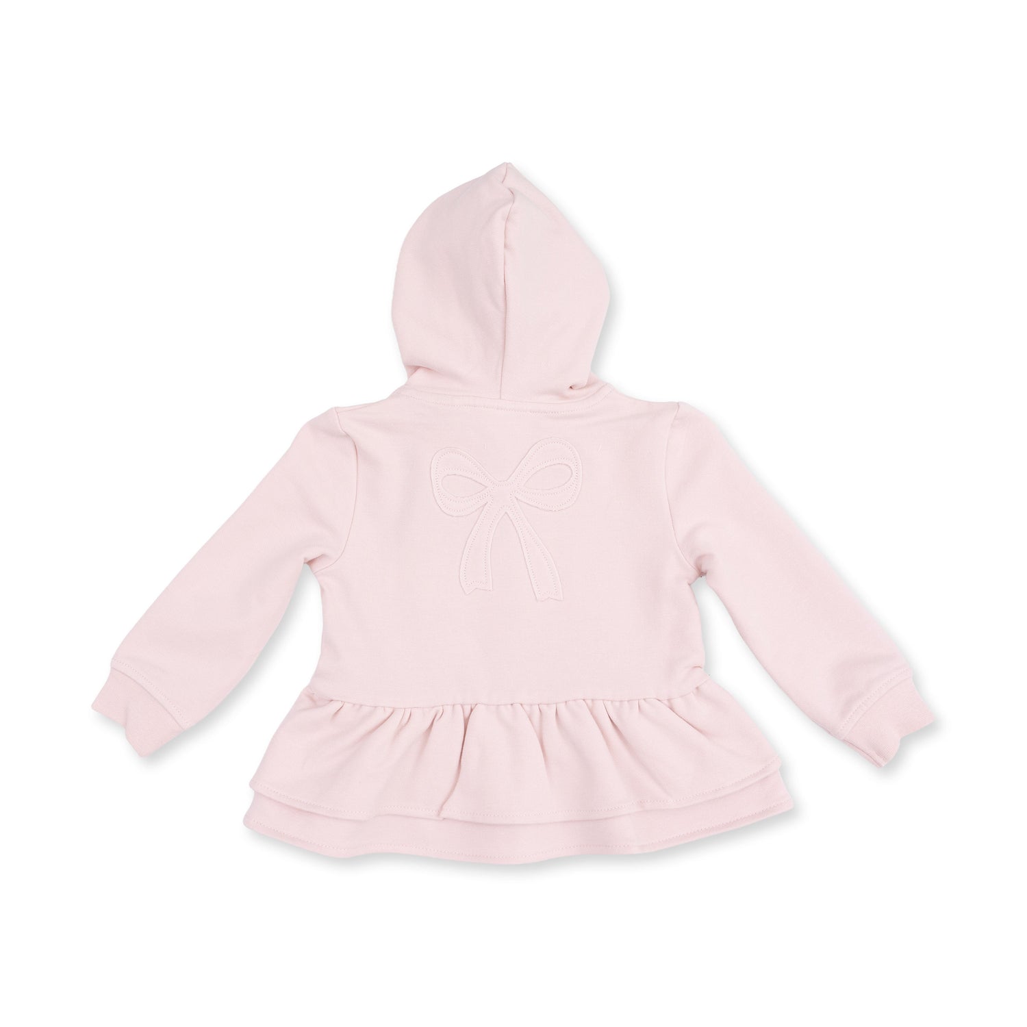 Veiled Pink Bows - Zip Peplum Hoodie by Angel Dear (view 2 of 4)