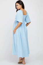PinkBlush PinkBlush Maternity Midi Dress with Ruffle Sleeves for Expecting Mothers - Apparel & Accessories > Clothing > Dresses