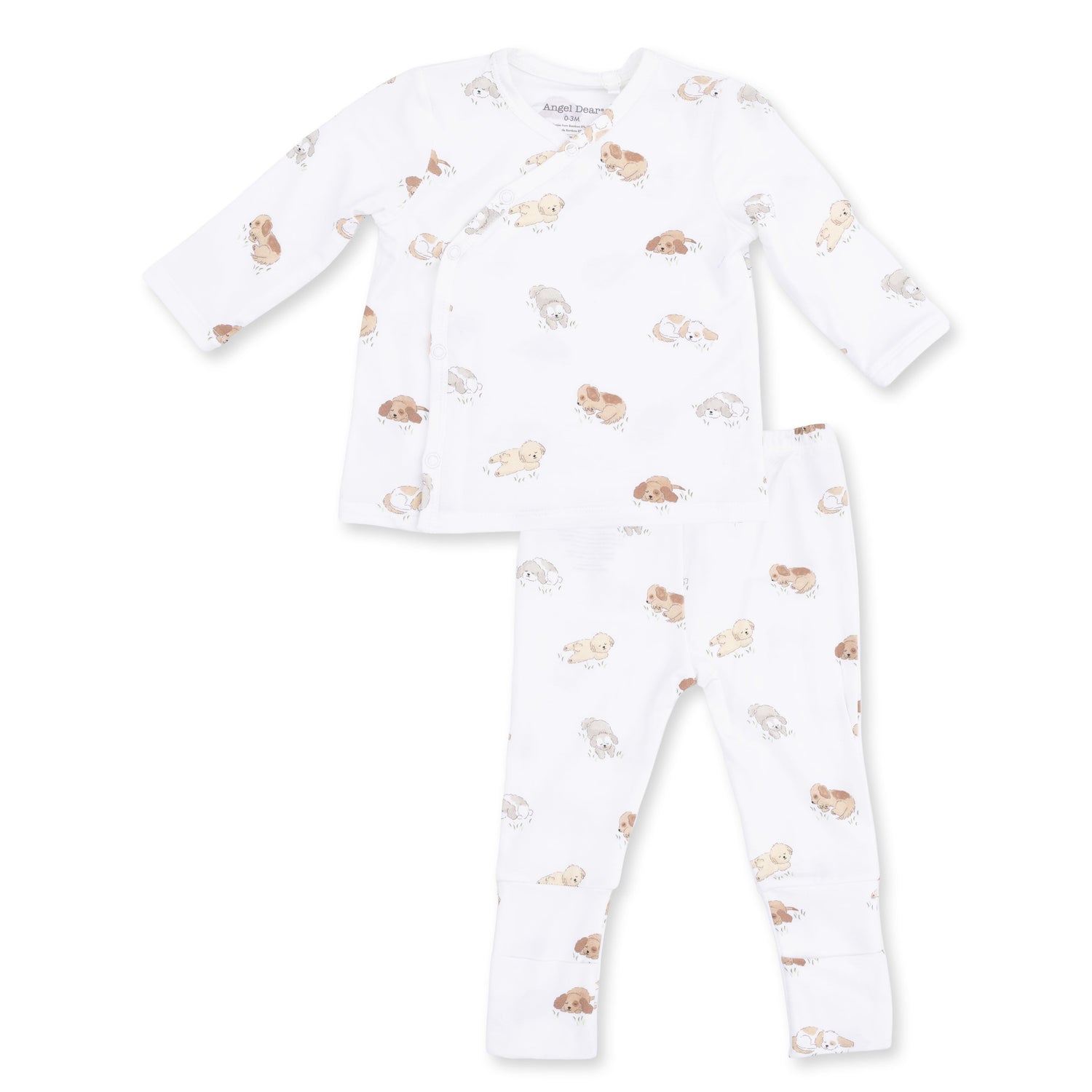 Take Me Home set with puppy print pants, matching beanie hat, and coordinating swaddle blanket
