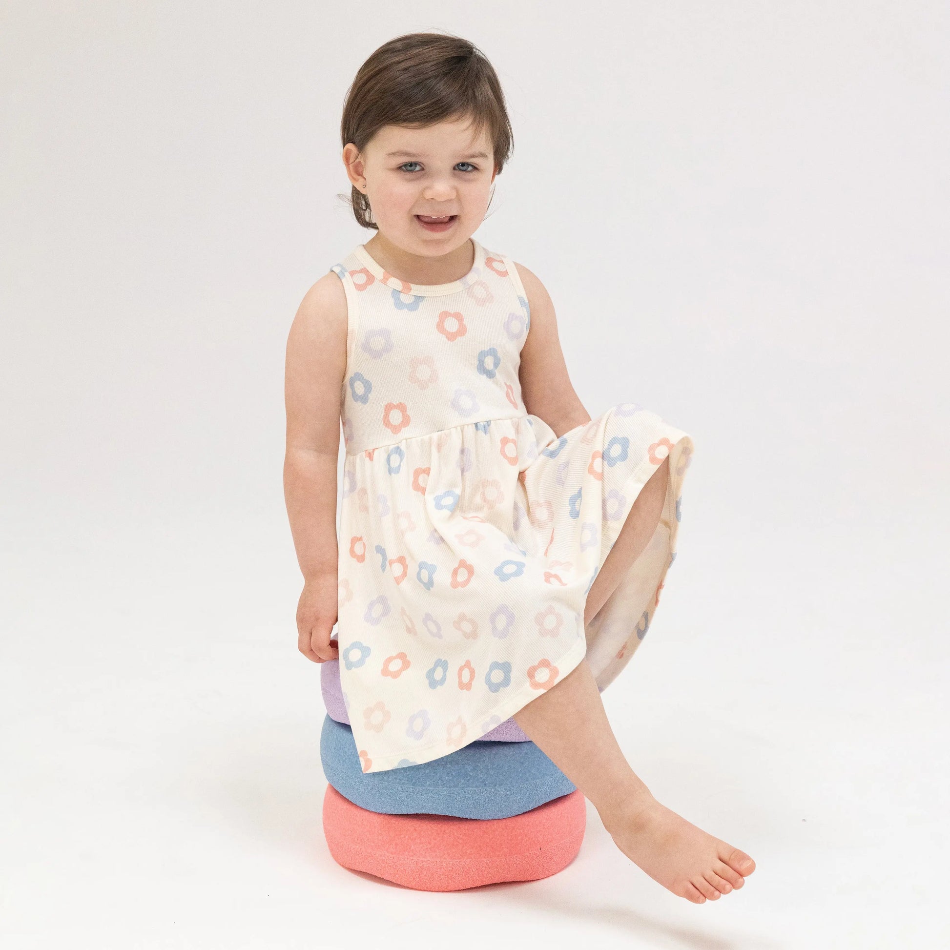 Tank Dress and Bloomer Set for Toddler Girls Daisy Pop 2T to 4T.