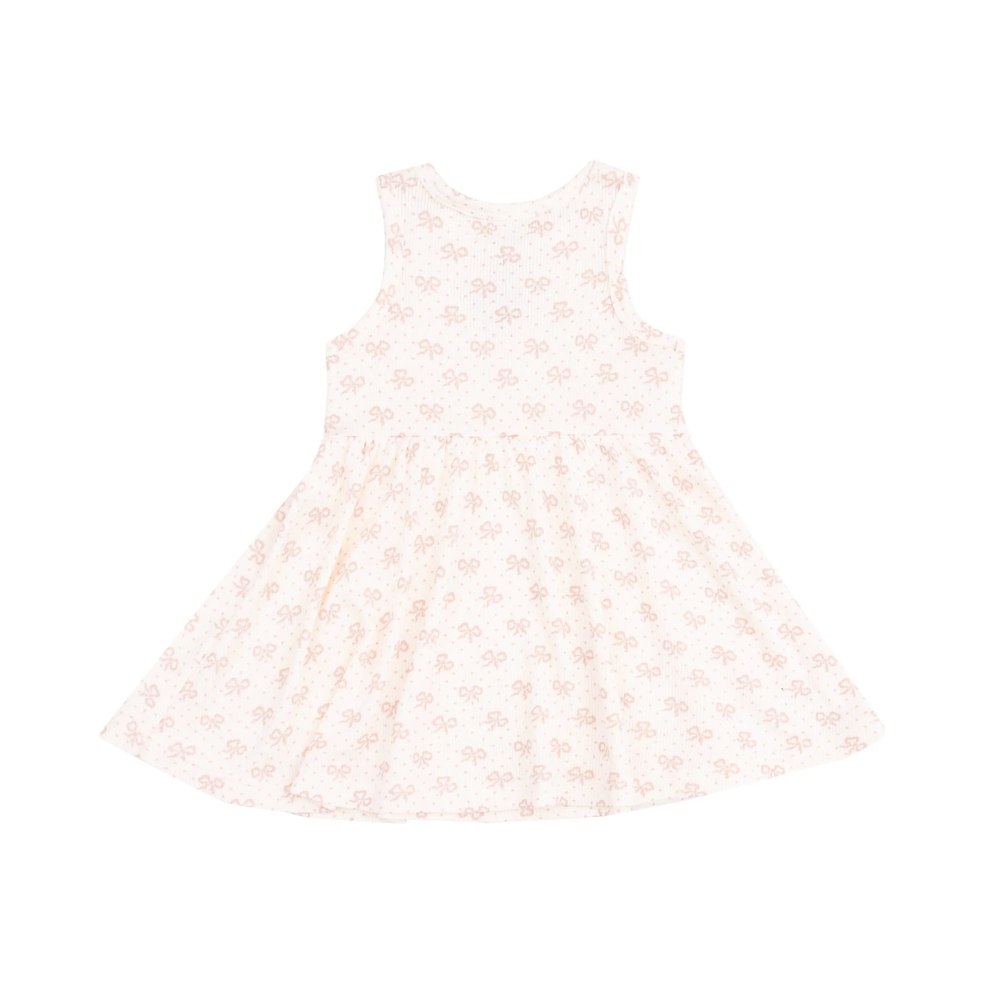 Tank Dress and Bloomer Set for Toddler Girls Vintage Mini Bows 2T to 4T.