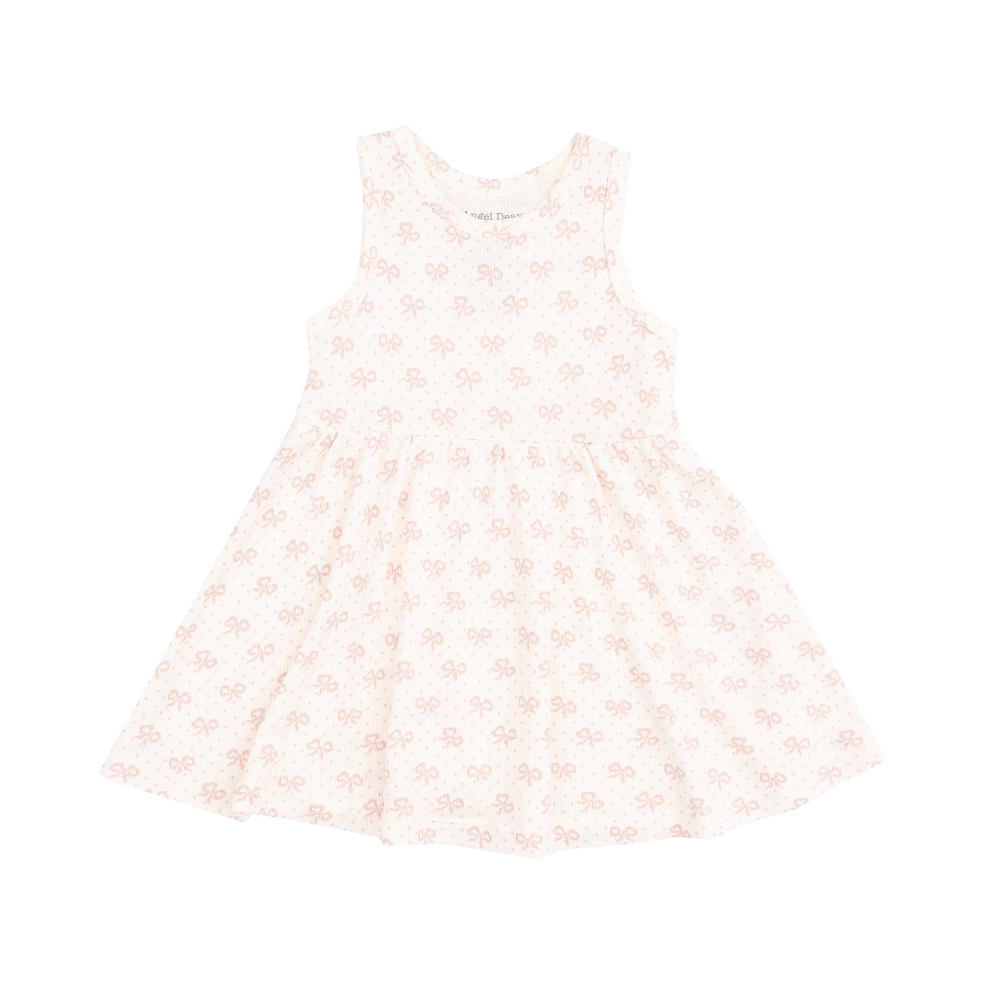 Tank Dress and Bloomer Set for Toddler Girls Vintage Mini Bows 2T to 4T.