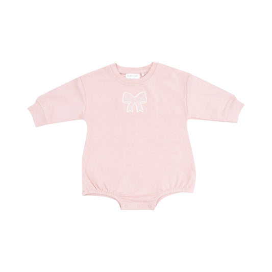 Sweatshirt Bubble with Chenille Bow Applique in French Terry.