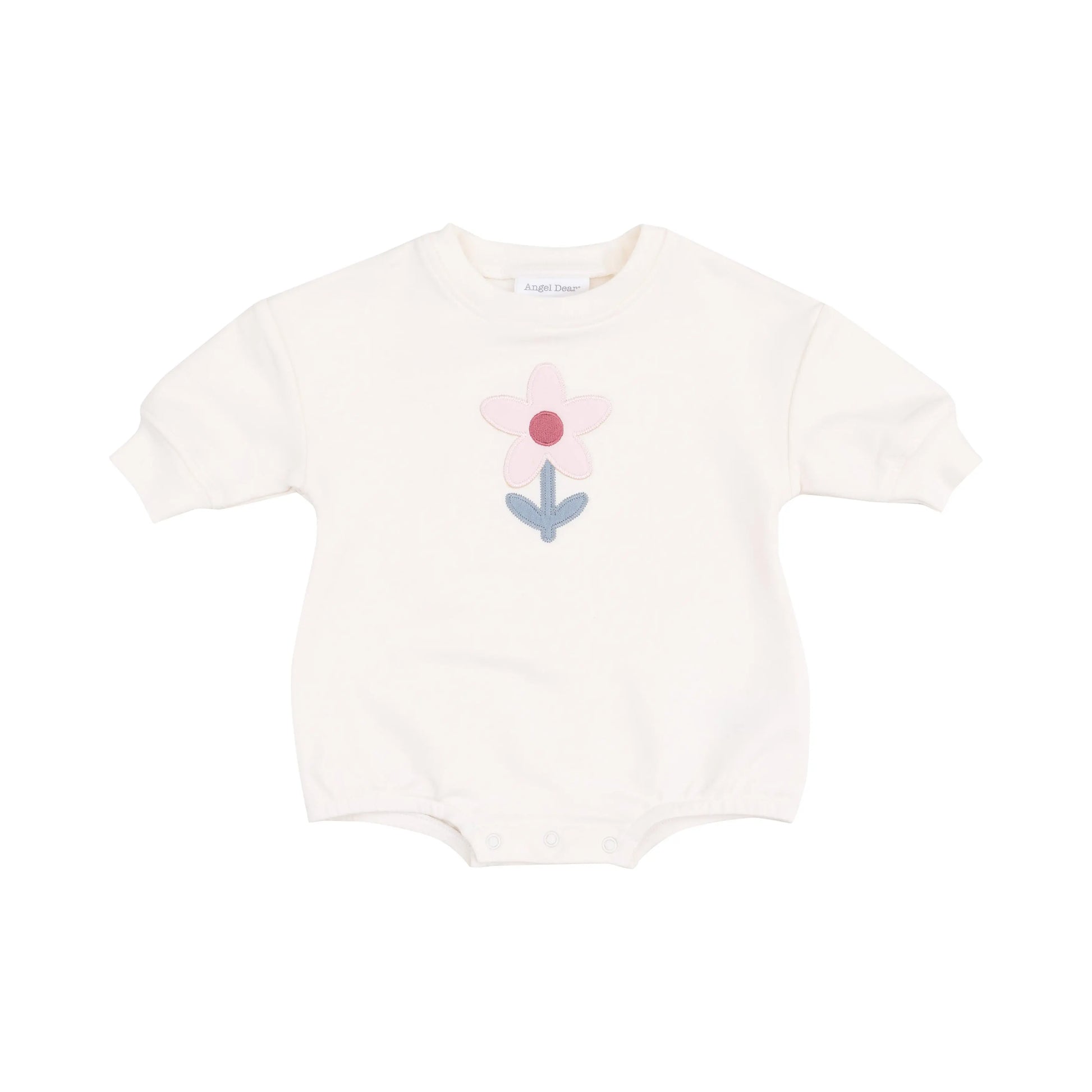 French Terry Sweatshirt Bubble With Danish Daisy Appliqué.