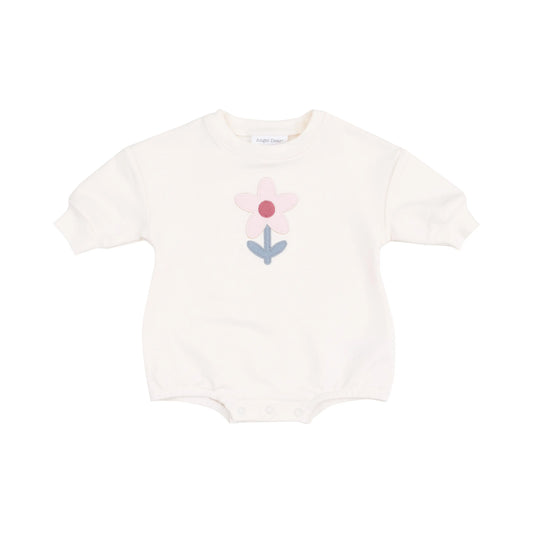 French Terry Sweatshirt Bubble With Danish Daisy Appliqué.