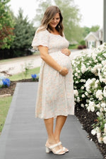 Floral Smocked Square Neck Midi Dress by PinkBlush (view 6 of 8)