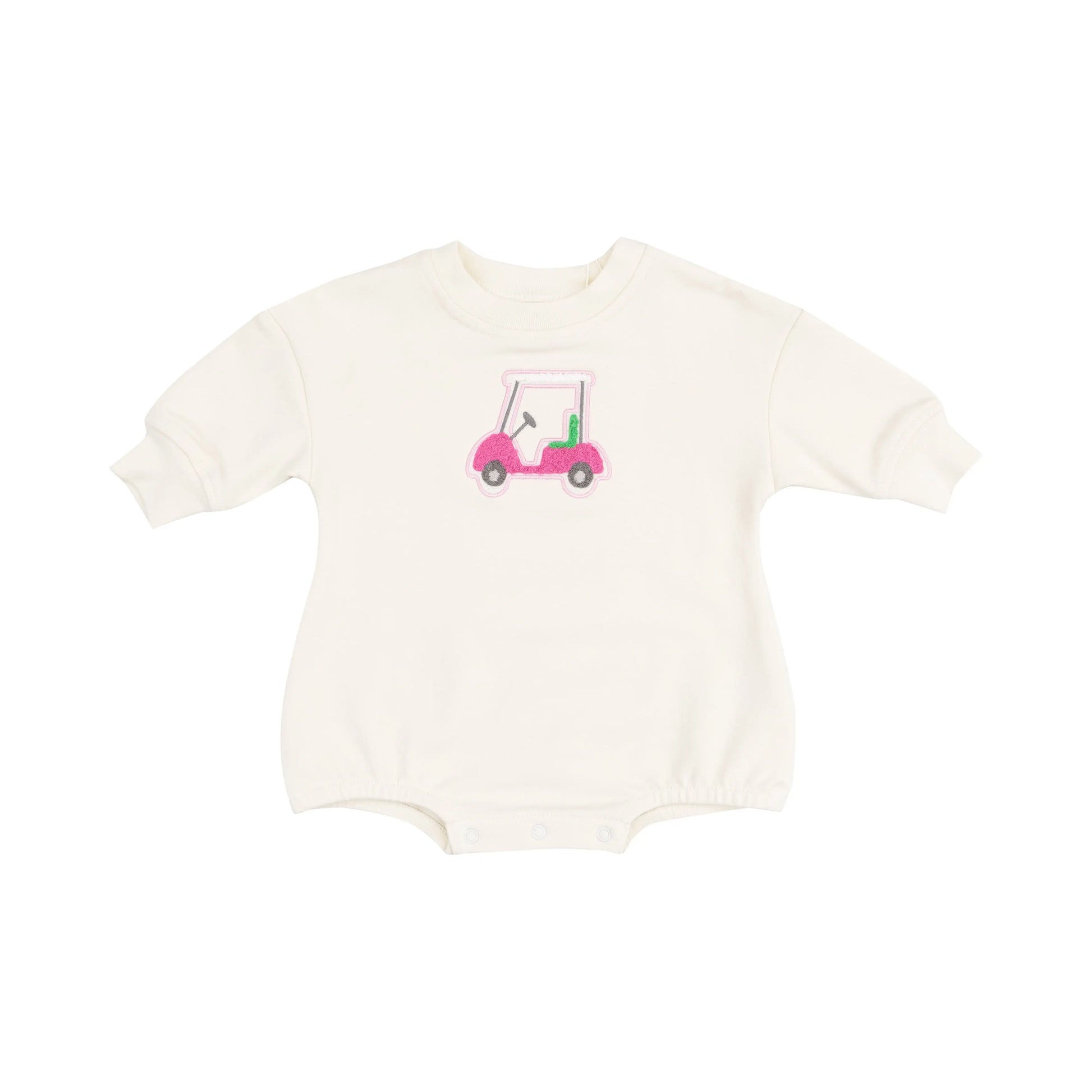 French Terry Golf Cart Applique Sweatshirt Bubble for Kids.