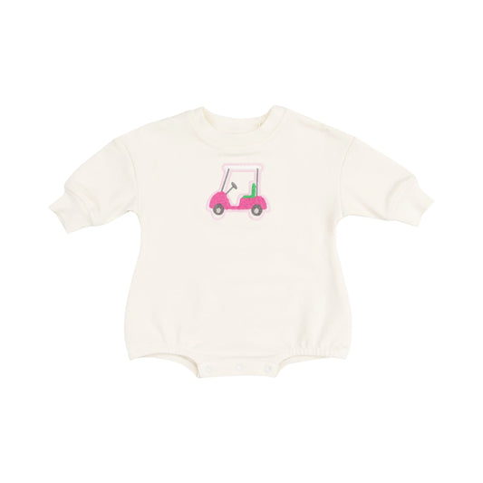 French Terry Golf Cart Applique Sweatshirt Bubble for Kids.