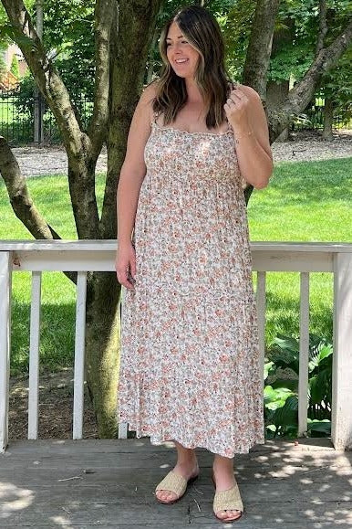 Sleeveless Smocked Tiered Maternity Maxi Dress by PinkBlush (view 6 of 8)