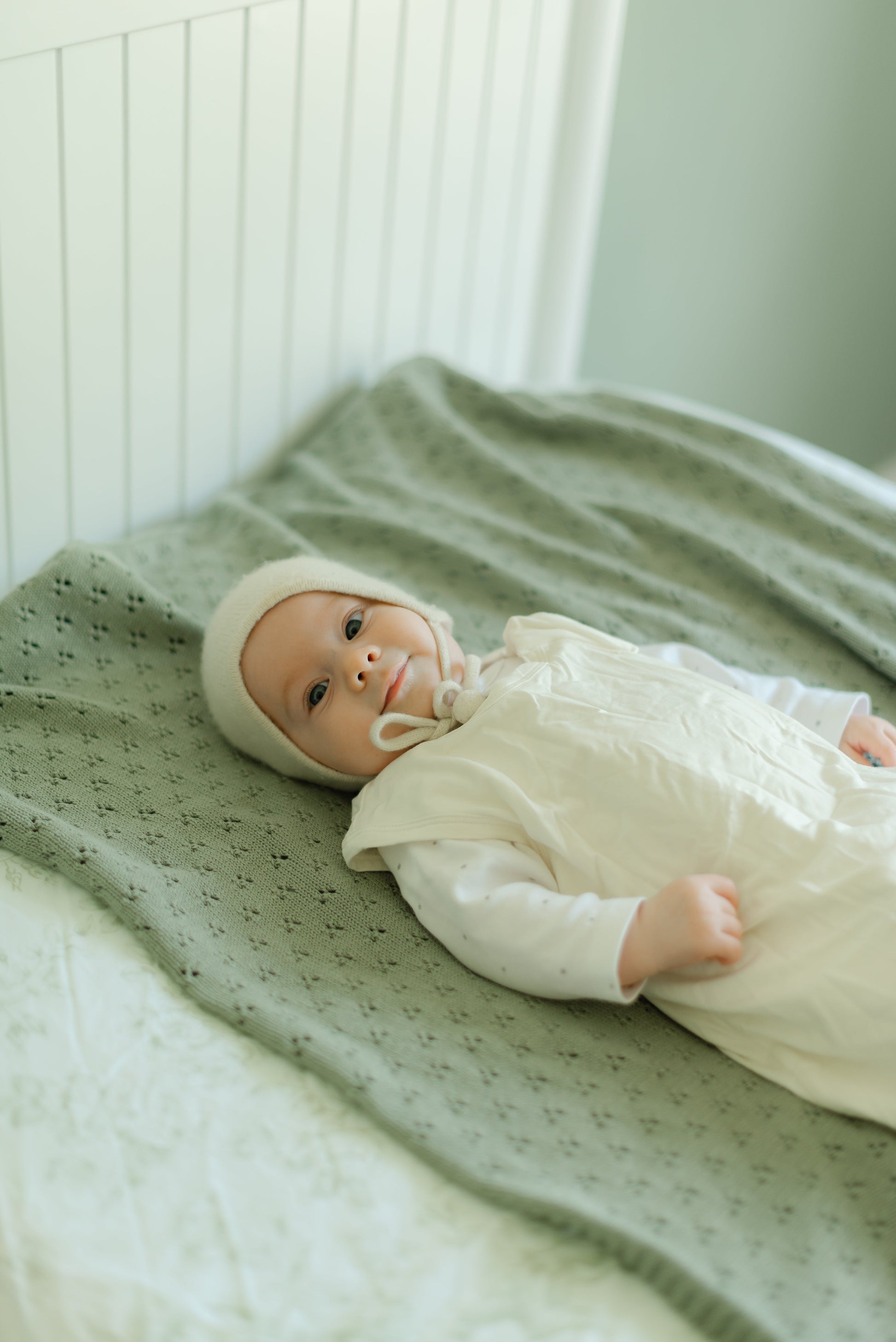 Mint Pointelle Knit Baby Blanket Little Mae And Co Little Mae & Co Everetts Place: Online Boutique