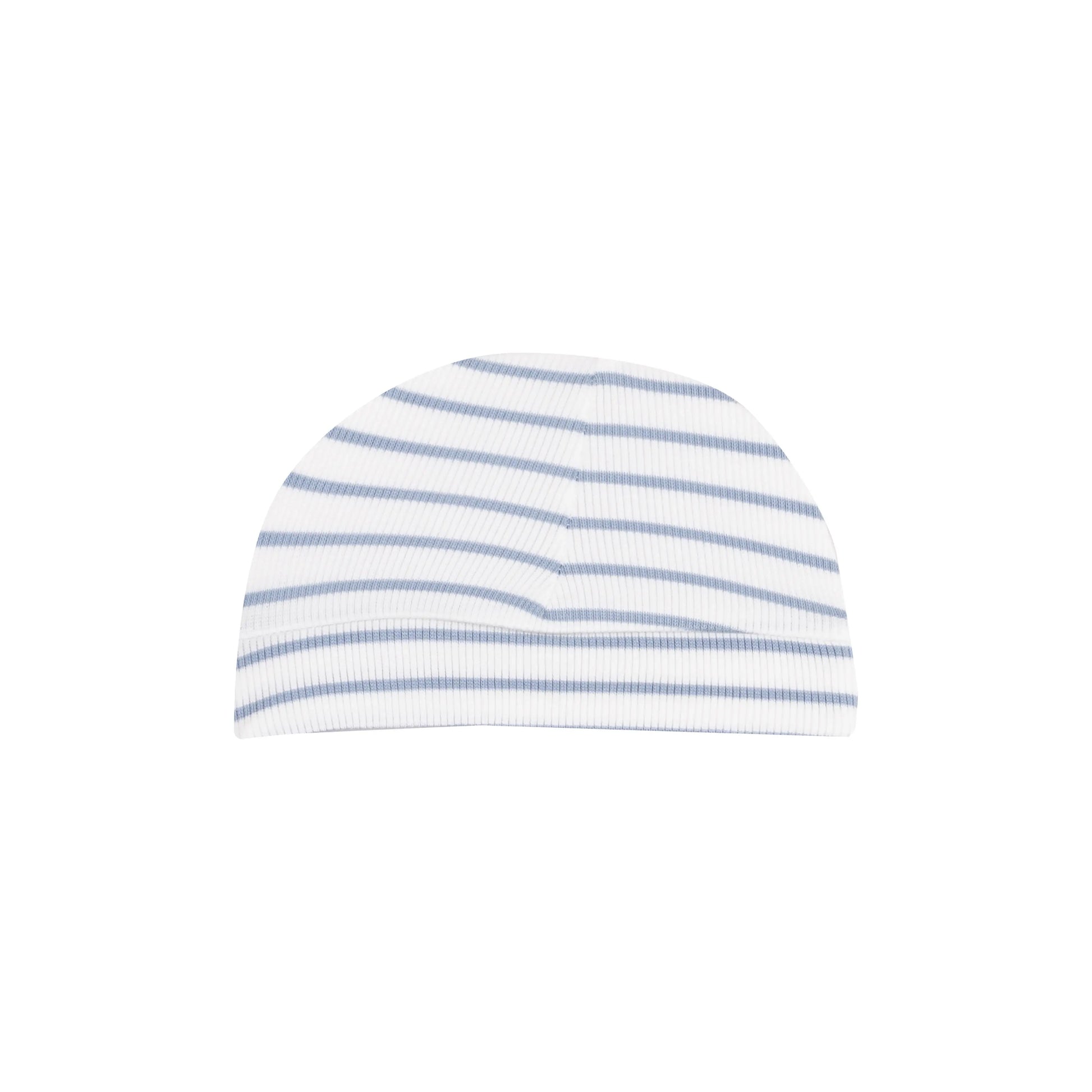 Beanie Hat French Stripe Dusty Blue Baby Beanie Hat Cozy and Cute.